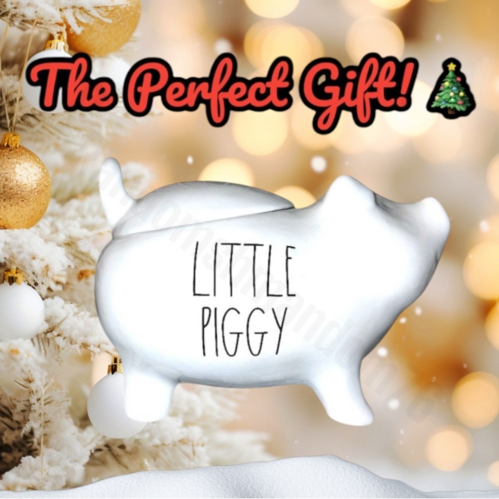Rae Dunn White Ceramic LITTLE PIGGY Farmhouse Decor
